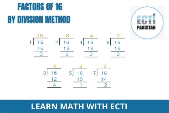 ECTI Pakistan - Factors of 16 by division method