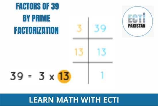 ECTI Pakistan - factors of 39 by prime factorization